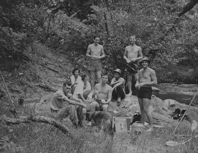 1954 Natural History of Vertebrates class in the field at Blue River