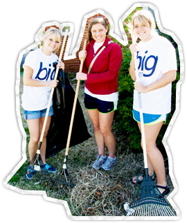 Students with shovels