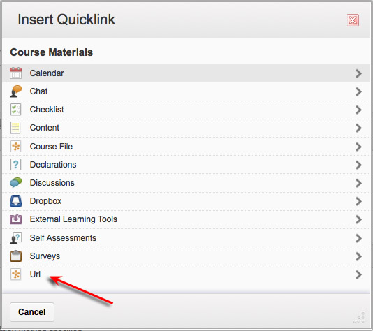 Insert link screenshot