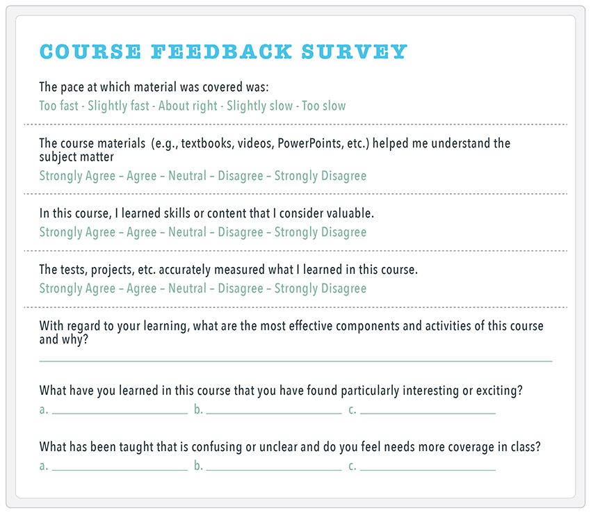 Course Survey example
