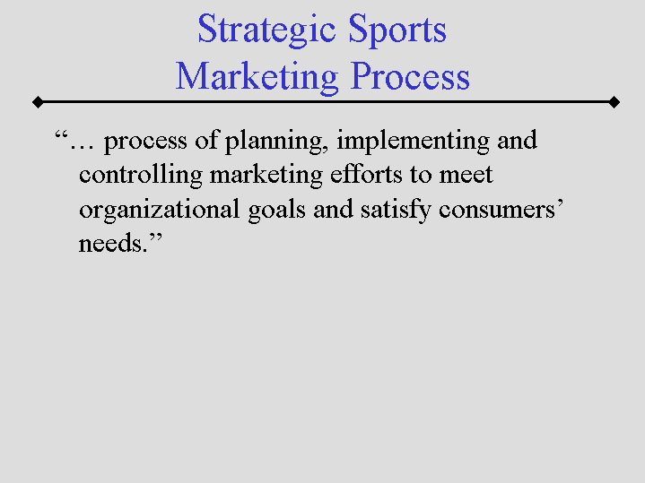 Strategic Sports Marketing Process
