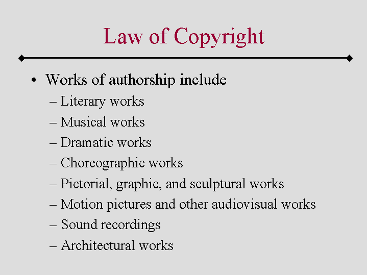 Law of Copyright