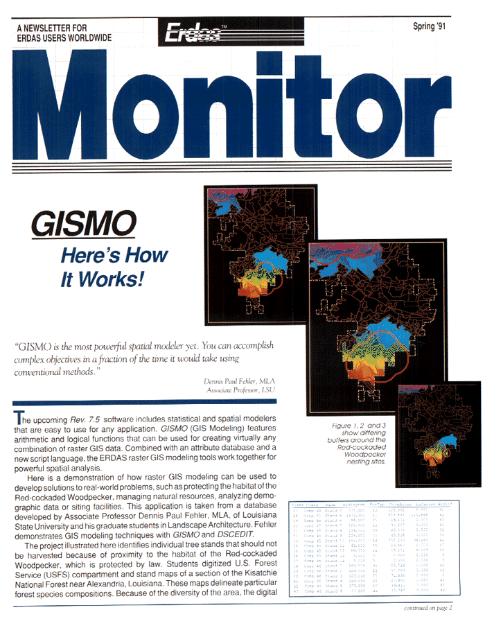 ERDAS Monitor  Cover, Spring 1991, page 1