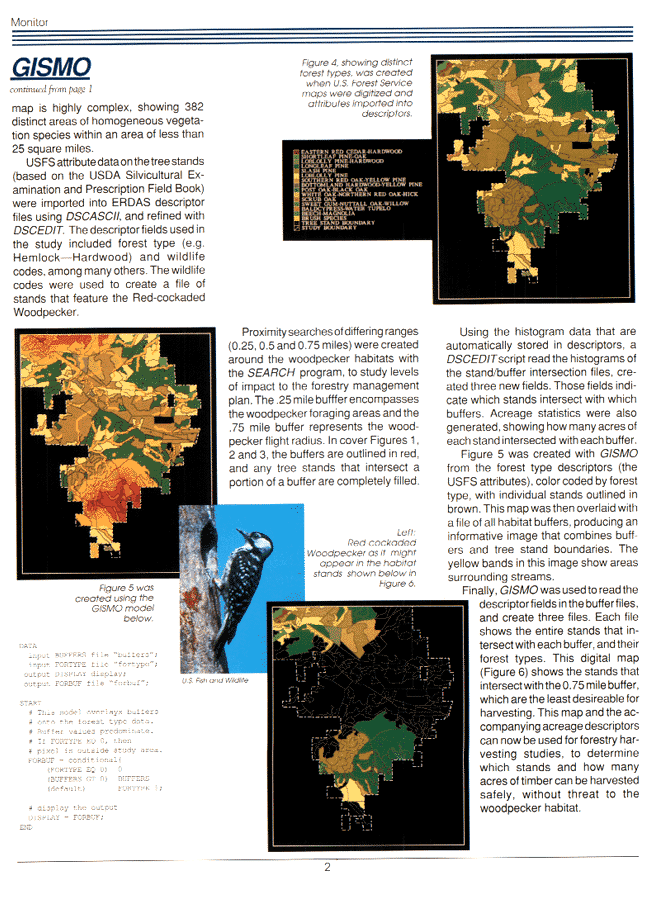 ERDAS Monitor  Cover, Spring 1991, page 2