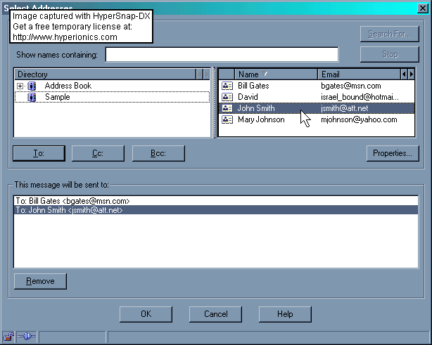 Netscape Mail Conposition Window and Address Book
