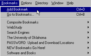 Browser Toolbar  Bookmarks  Add Bookmark