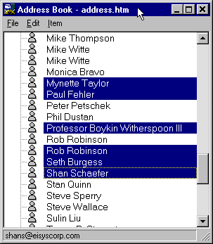 Address Book Mailing List Example