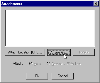 Mail Window Attach File Dialog Box