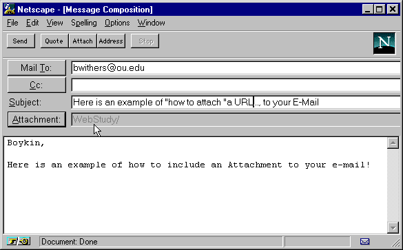 Mail Window Attachment URL WebStudy Example