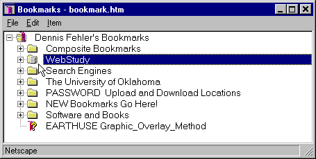 Bookmarks  Set Bookmarks Menu Folder  (WebStudy)