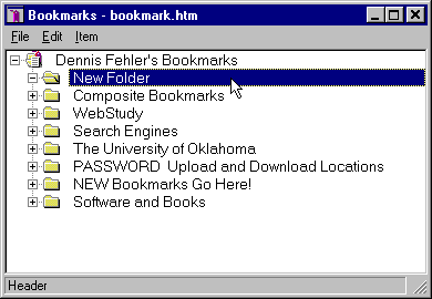 Bookmarks Window New Folder Example