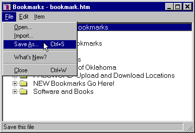 Bookmarks Toolbar File Save As