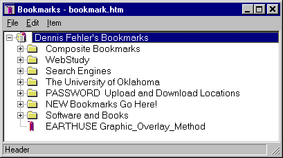 Netscape Bookmarks Window