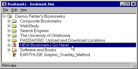 Bookmarks Set New Bookmarks Example