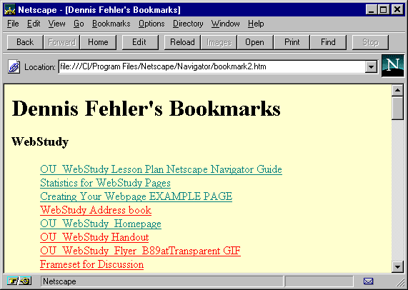 Netscape Browser  Bookmark2  In Viewer