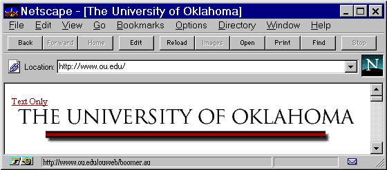The URL for OU is http://www.ou.edu/