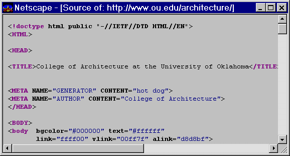OU Architecture Web Page View Document Source