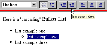 Editor Toolbar Increase Indent