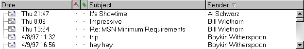 Mail Window Column Order Changed