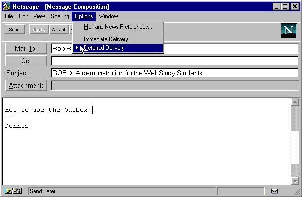 Composition Window Deferred Delivery Select