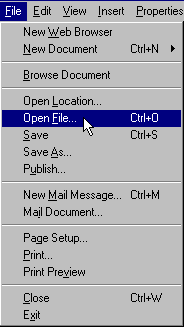 Netscape Editor  Toolbar File  Open File