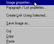Netscape Editor Toolbar File Image Properties Dialog Box