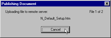 Netscape Editor Publishing Document Cancel Button