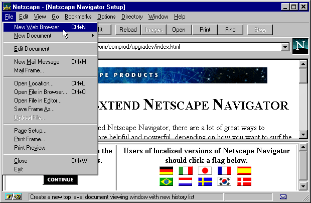 Netscape Browser  Open Frame in New Browser Window
