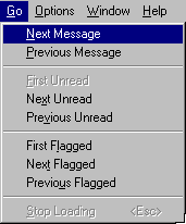 Mail Window Toolbar Go Next Message