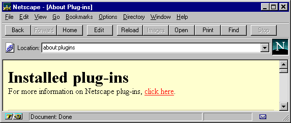 Netscape Installed Plug-in's