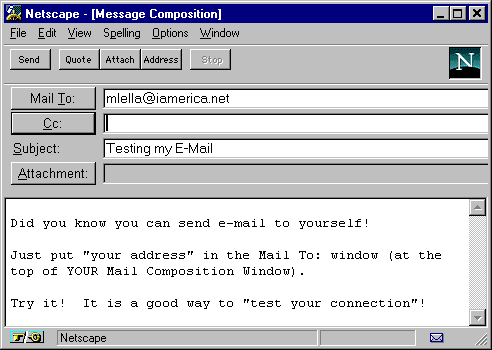 Mail Window Composition Window Example