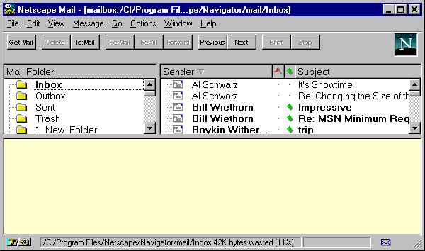 Mail Window Messages Marked Read