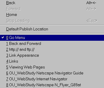 Netscape Toolbar  Go Menu