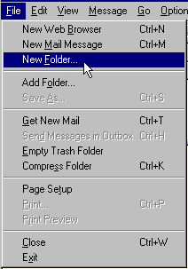 Netscape Create New Mail Folder