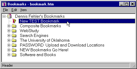 Bookmark Creating New Bookmark Folder Example