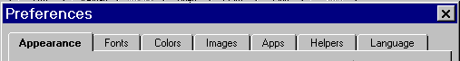 Preferences  |   Appearance Dialog Box