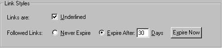 Preferences  |  Appearance  |  Link Styles
