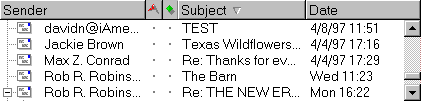 Netscape Mail Window Sender SUBJECT Date