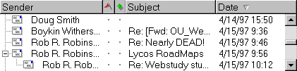 Netscape Mail Window Sender Subject DATE