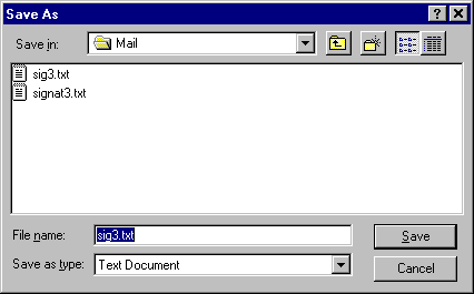 Mail Signature File Save As Window