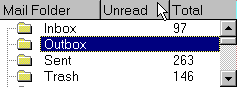 Netscape Mail Window Top Left Pane