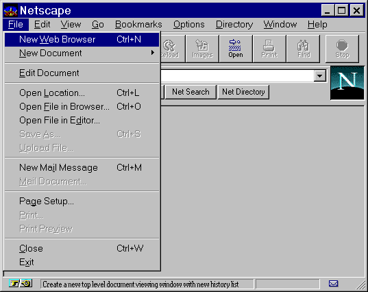 Netscape Toolbar New Web Browser