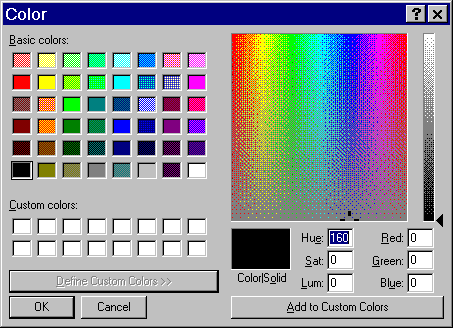 Browser Color Pallette Define Custom Color