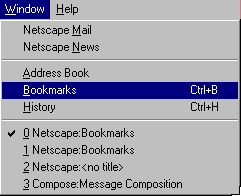 Browser or Editor  Toolbar  Window  Bookmarks