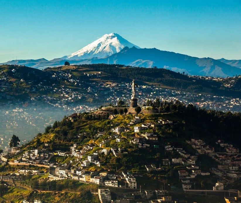Aerial view of a town in Equador
