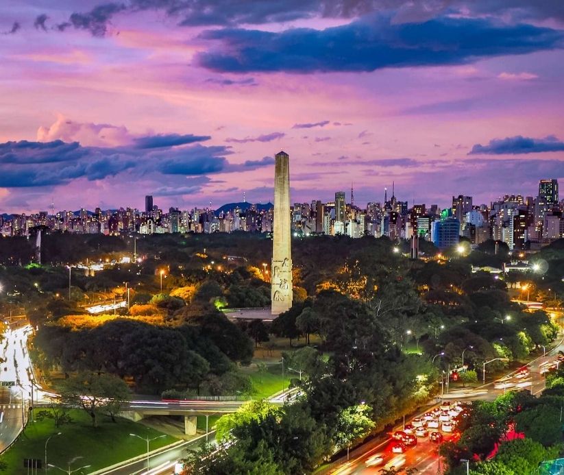 City at night in Brazil