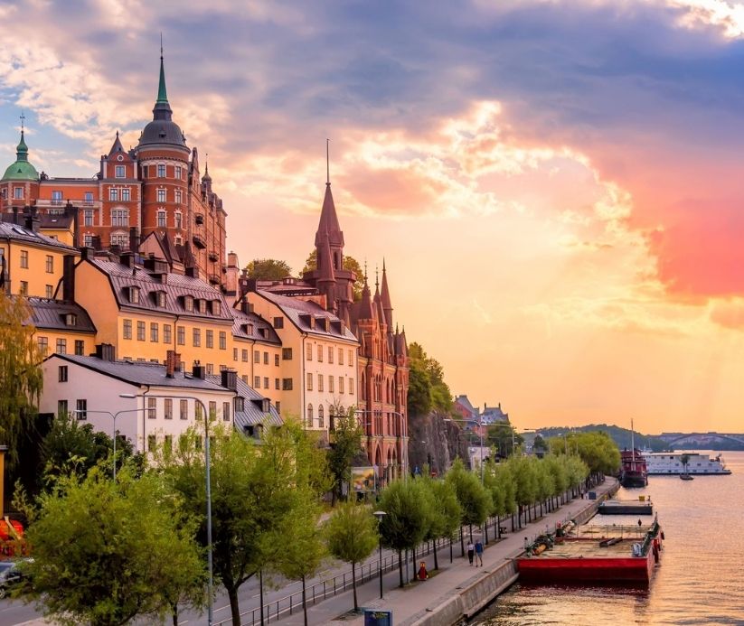 Waterside Town in Sweden