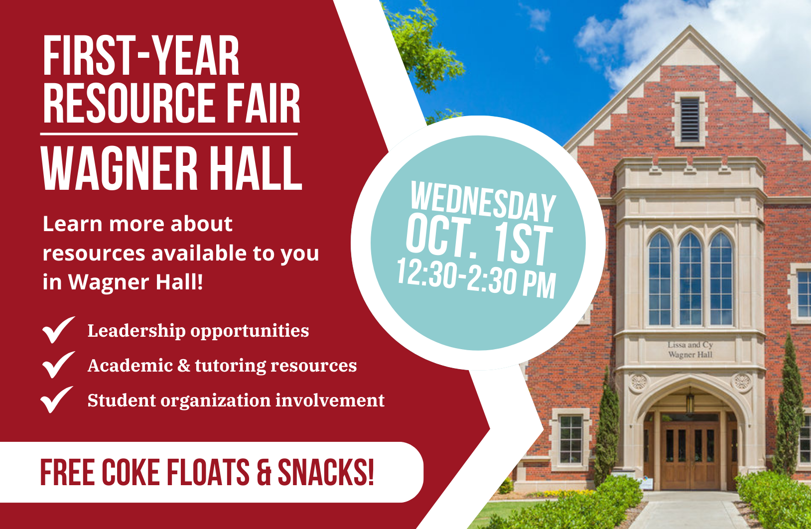 An oreo mascot posing in front of a table with a student smiling.
