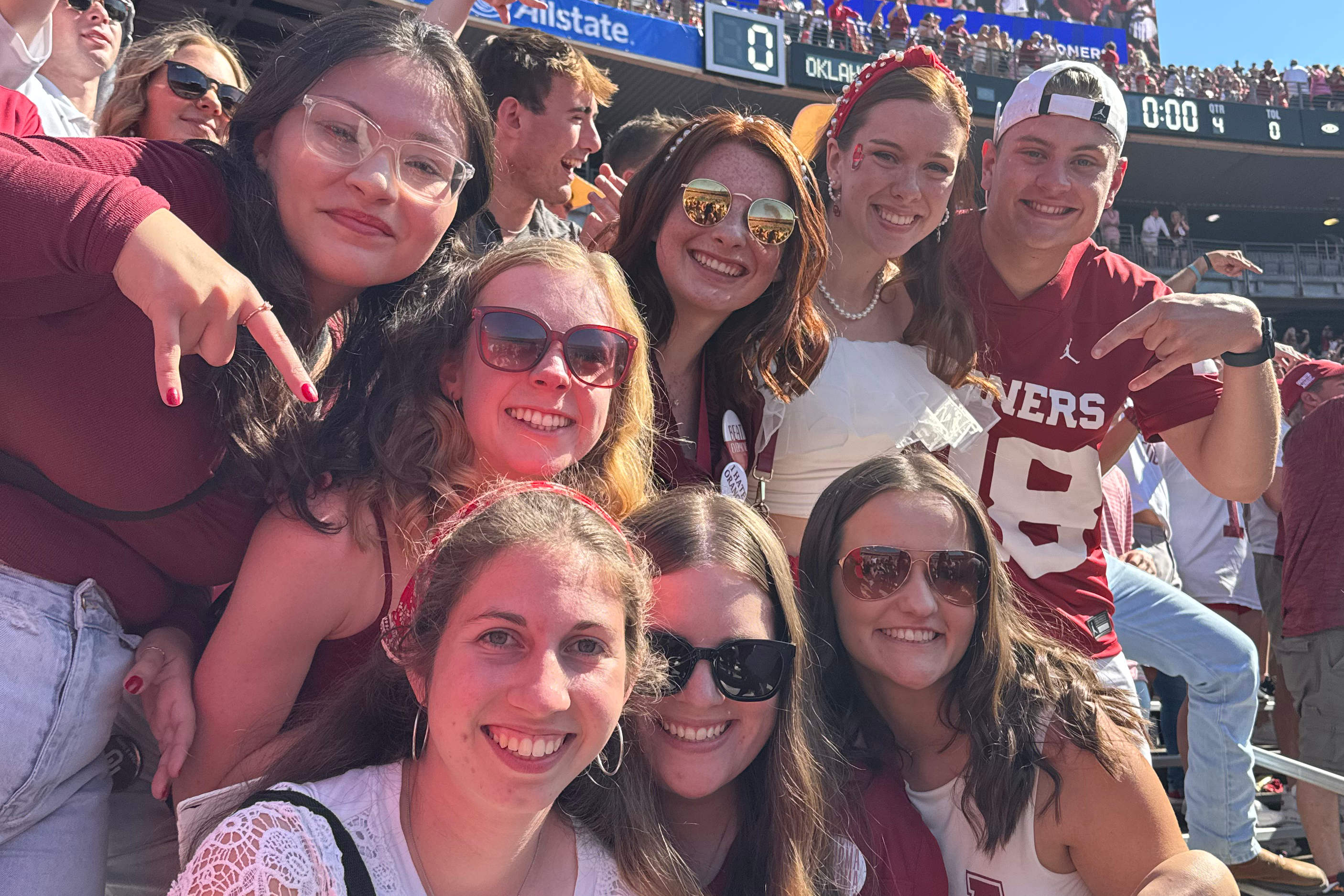 Kaylee and friends at a football game