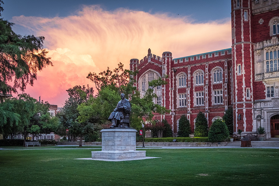Evans Hall houses the office of the president of the University of Oklahoma as well as the provost.